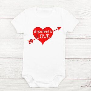 Valentine's Day Baby Onesie "All You Need is Love"